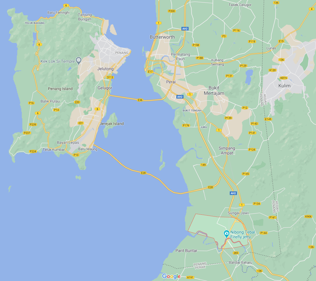 NibongTebal高淵_威省&檳島地圖